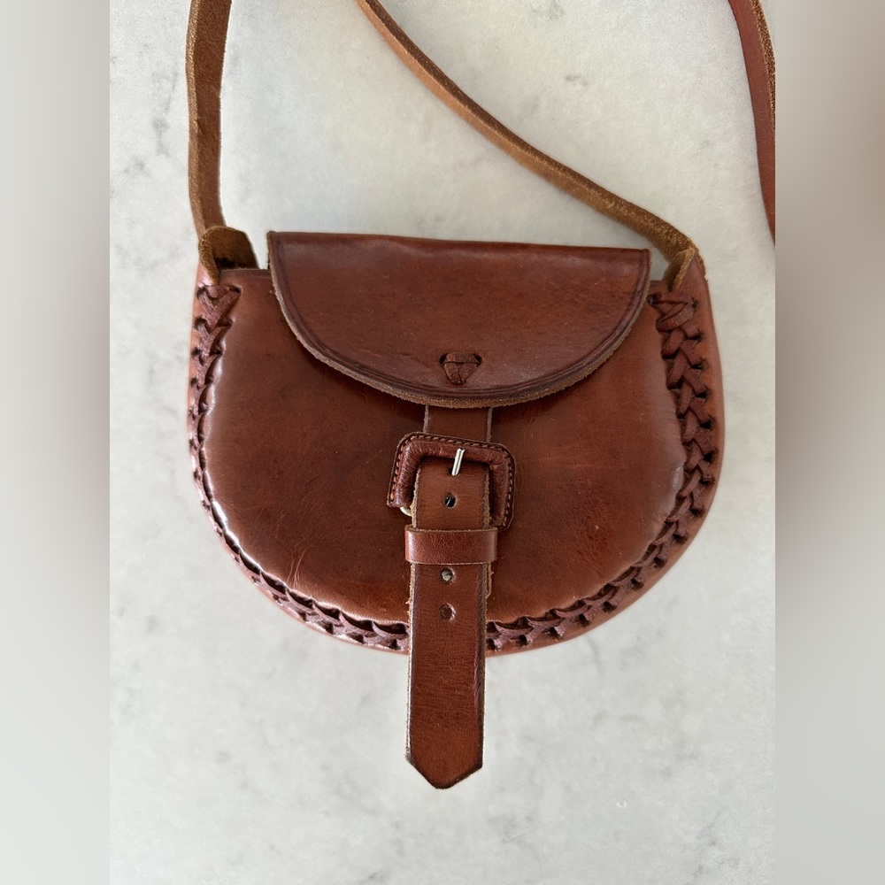 Handmade leather crossbody bag